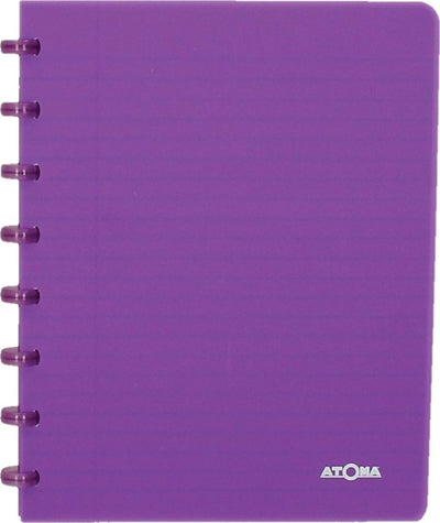 Atoma - trendiges Notizbuch | ft a5 | 144 Seiten | gefüttert | transparentes Lila