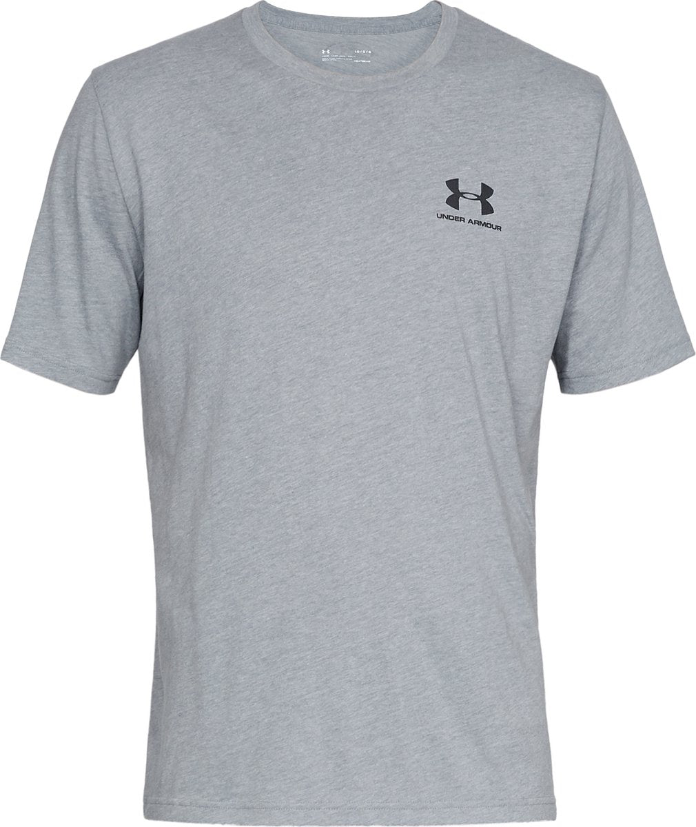 Under Armour UA M Sportstyle LC SS-Gry Herren-Sportshirt – Steel Light Heather – Schwarz