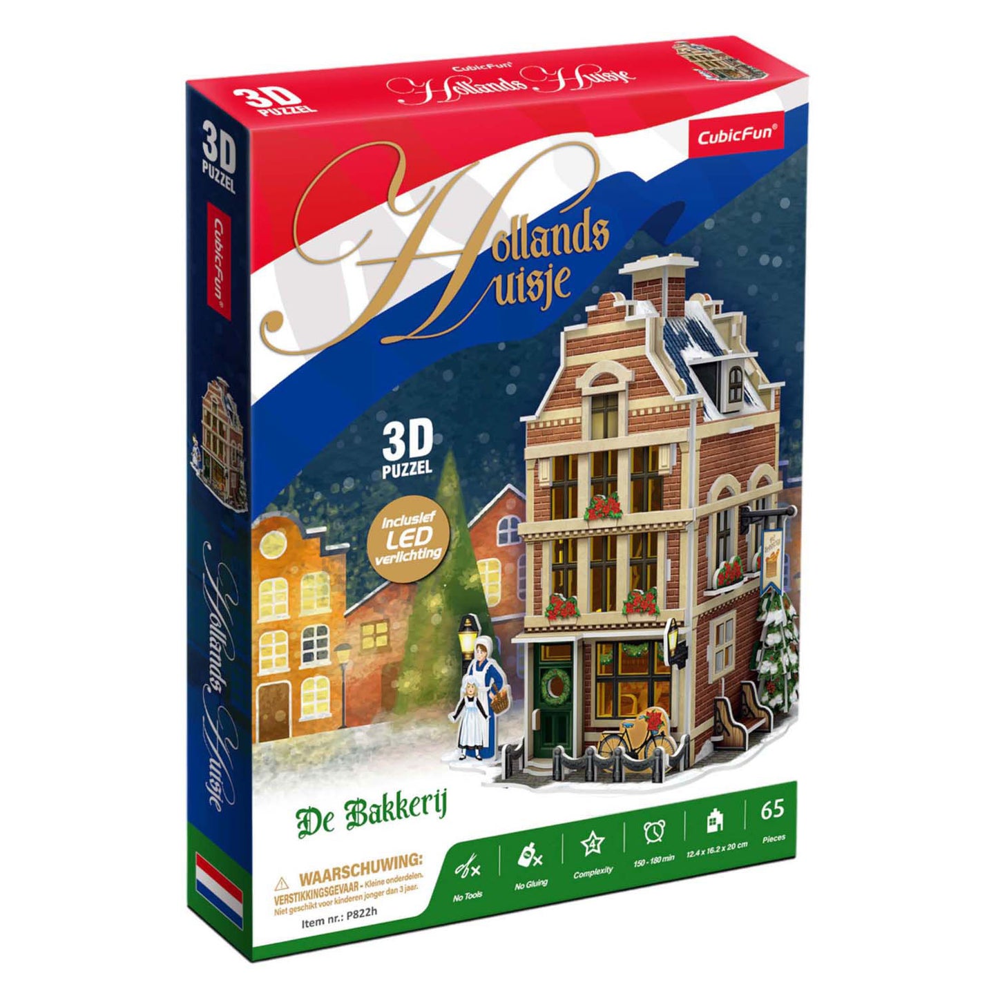 Kubikfun 3D -Puzzle Hollanse Bäckerei mit LED -Beleuchtung
