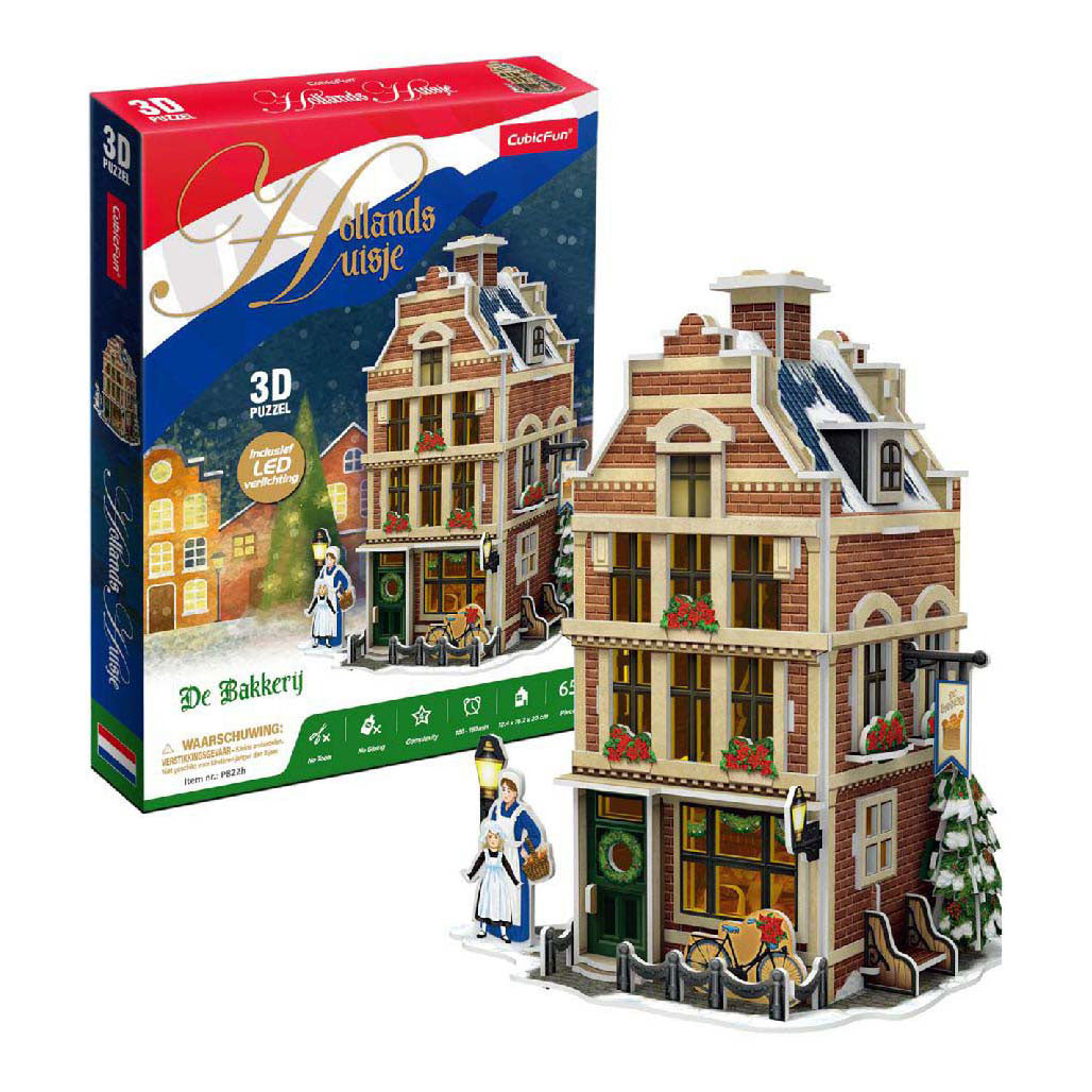 Kubikfun 3D -Puzzle Hollanse Bäckerei mit LED -Beleuchtung