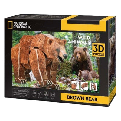 Kubikfun 3D -Puzzle National Geographischer Braunbär
