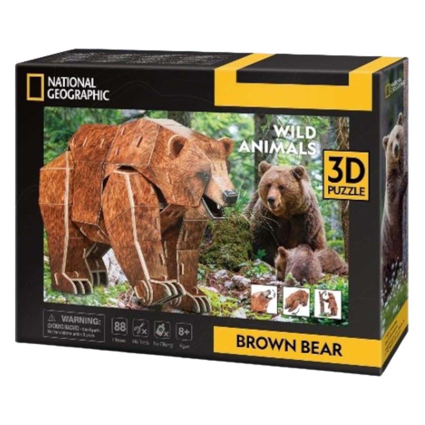 Kubikfun 3D -Puzzle National Geographischer Braunbär