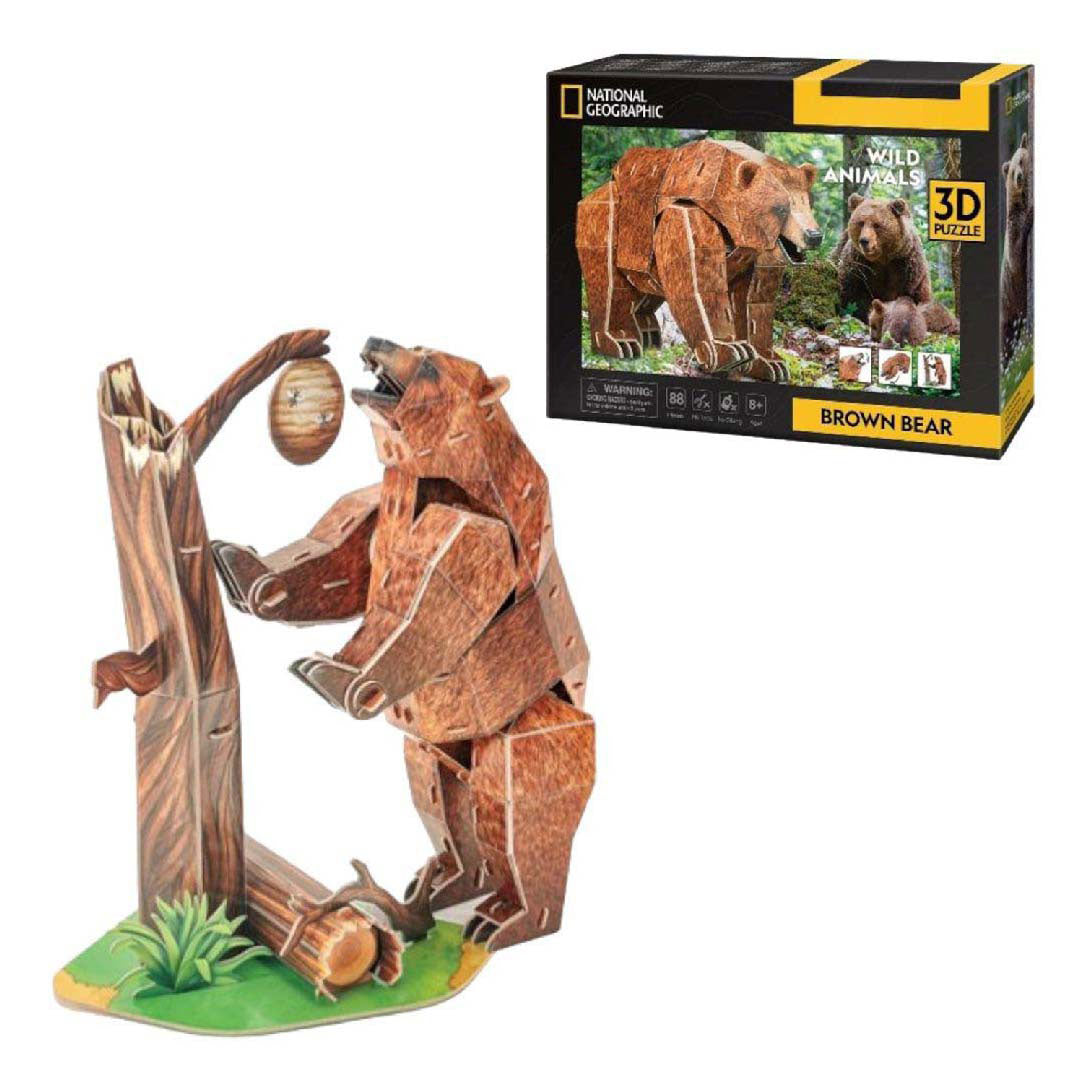 Kubikfun 3D -Puzzle National Geographischer Braunbär