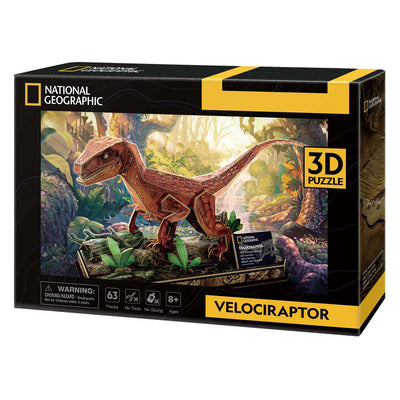 Kubikfun 3D -Puzzle National Geographic Velociraptor