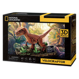 Kubikfun 3D -Puzzle National Geographic Velociraptor - afbeelding 2