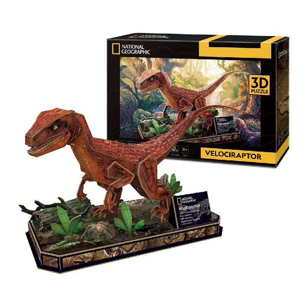 Kubikfun 3D -Puzzle National Geographic Velociraptor