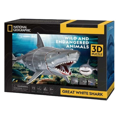 Kubikfun 3D -Puzzle National Geographic Witte Hai