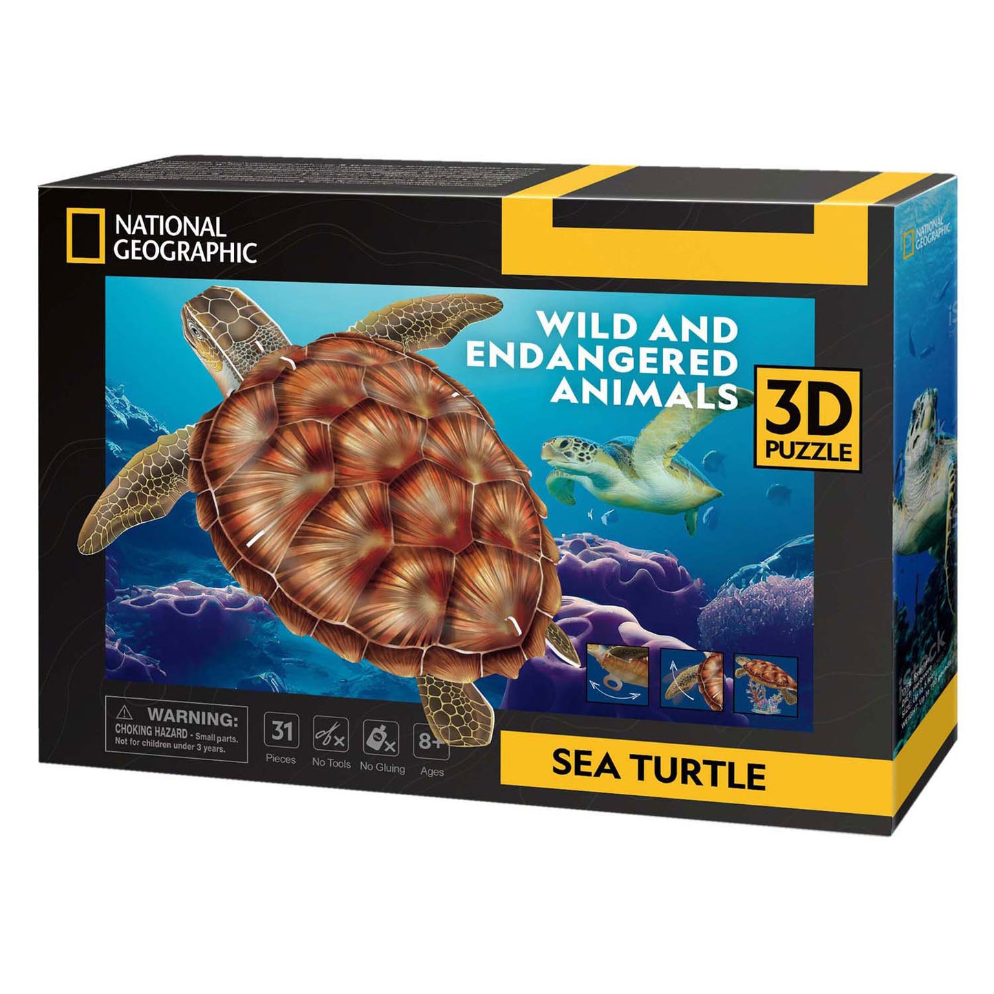 Kubikfun 3D -Puzzle National Geographische Meeresschildkröte