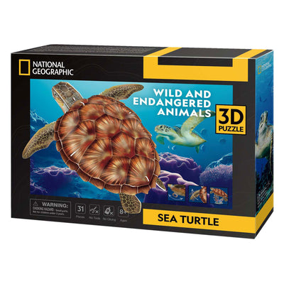 Kubikfun 3D -Puzzle National Geographische Meeresschildkröte