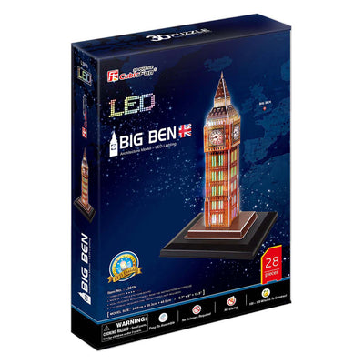 Kubikfun 3D -Puzzle Big Ben mit LED -Beleuchtung