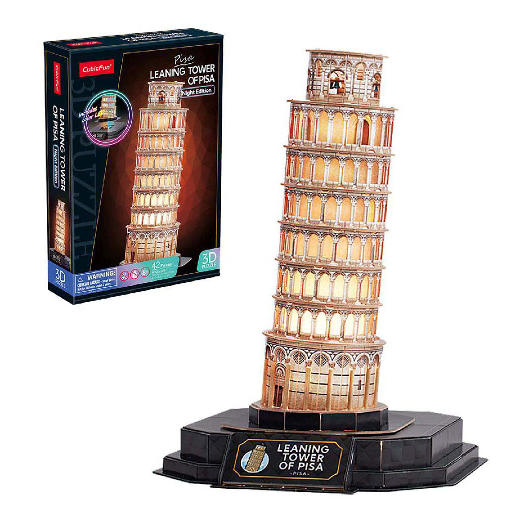 Kubikfun 3D -Puzzle -Turm von Pisa mit LED -Beleuchtung