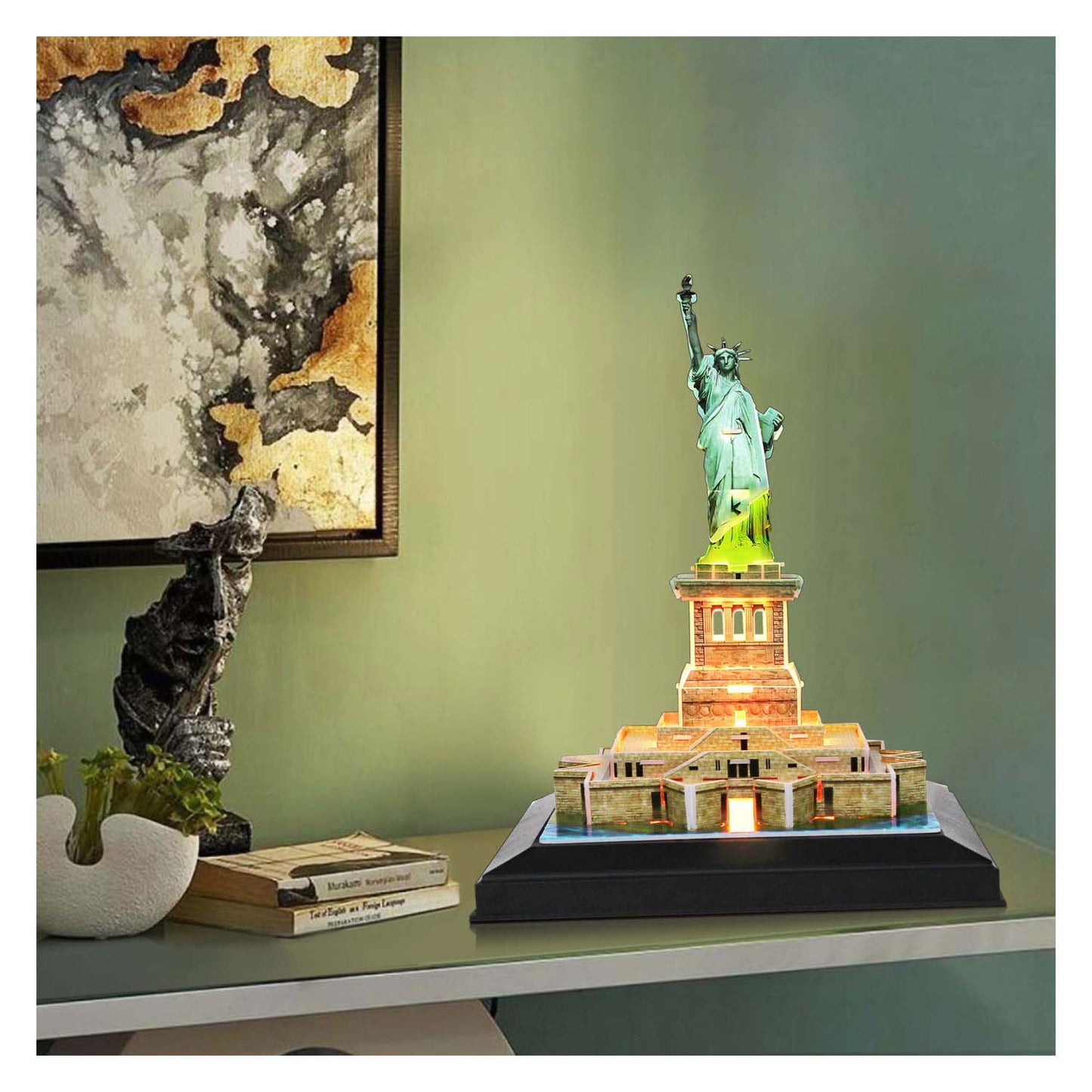 Kubische Spaß 3D -Puzzle Freiheit Statue mit LED -Beleuchtung
