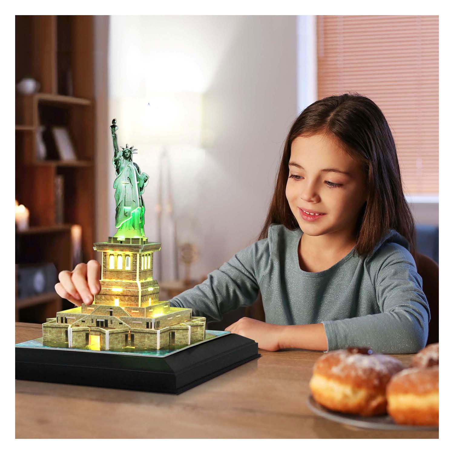 Kubische Spaß 3D -Puzzle Freiheit Statue mit LED -Beleuchtung