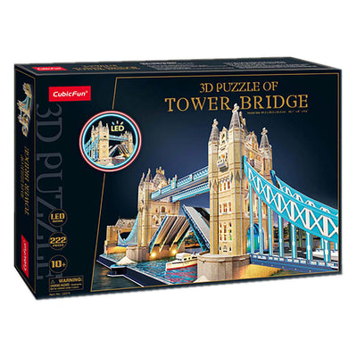 Kubisch lustige kubische lustige 3d puzzle turmbrücke + LED -Beleuchtung 222 Teile