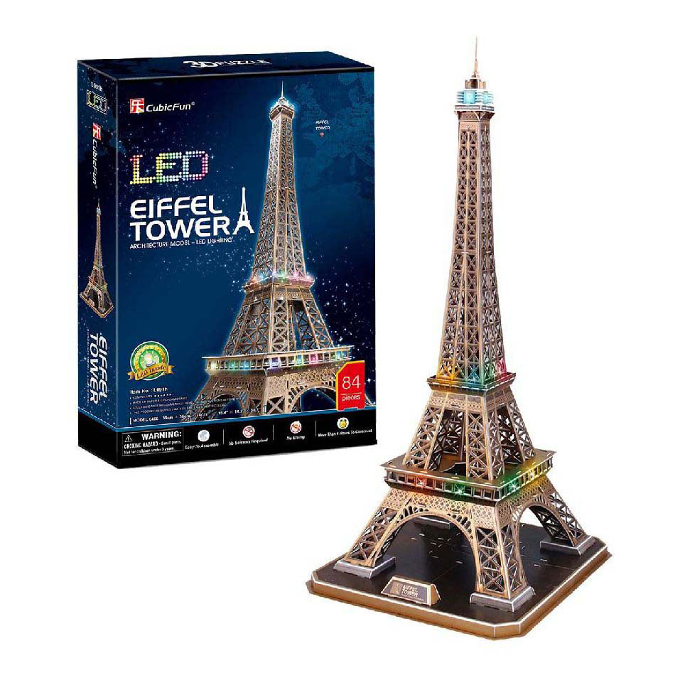 Kubikfun 3D -Puzzle -Eiffelturm mit LED -Beleuchtung