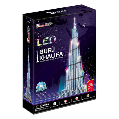 Kubikfun 3D -Puzzle -Burj Khalifa mit LED -Beleuchtung