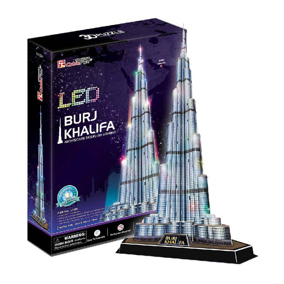 Kubikfun 3D -Puzzle -Burj Khalifa mit LED -Beleuchtung