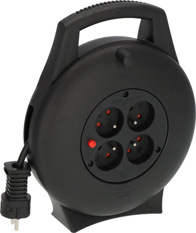 Brennerstuhl Vario Line Kabeltrommel 4-fach Mini Power Reel Pin Earth (Kabeltrommel für den Hausgebrauch, 10m Kabel, Made in Germany)