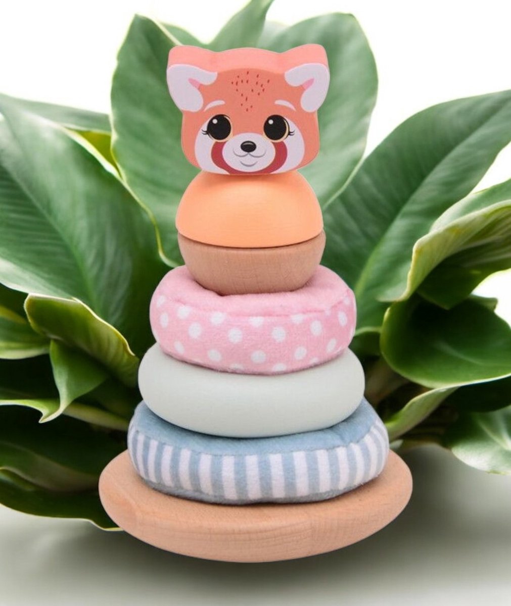 Joueco the Wildies stapelte Turm mit weichen Ringen
