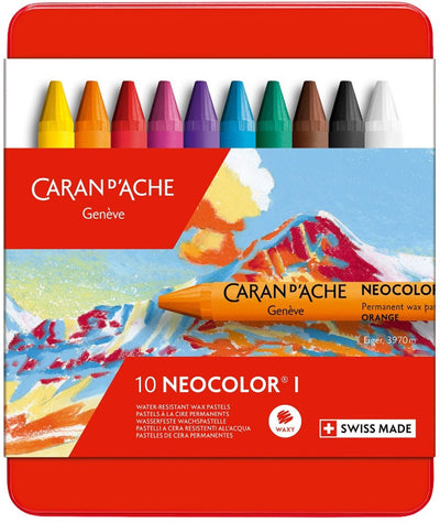 Caran dache caran d'ache neocolor i, L: 10 cm, Stärke 8,5 mm, verschiedene Farben, 10 Stück 1 Box