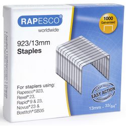 Heftklammern Rapesco 1484, verzinkter Stahl 923, 13 mm, 1000 Stück