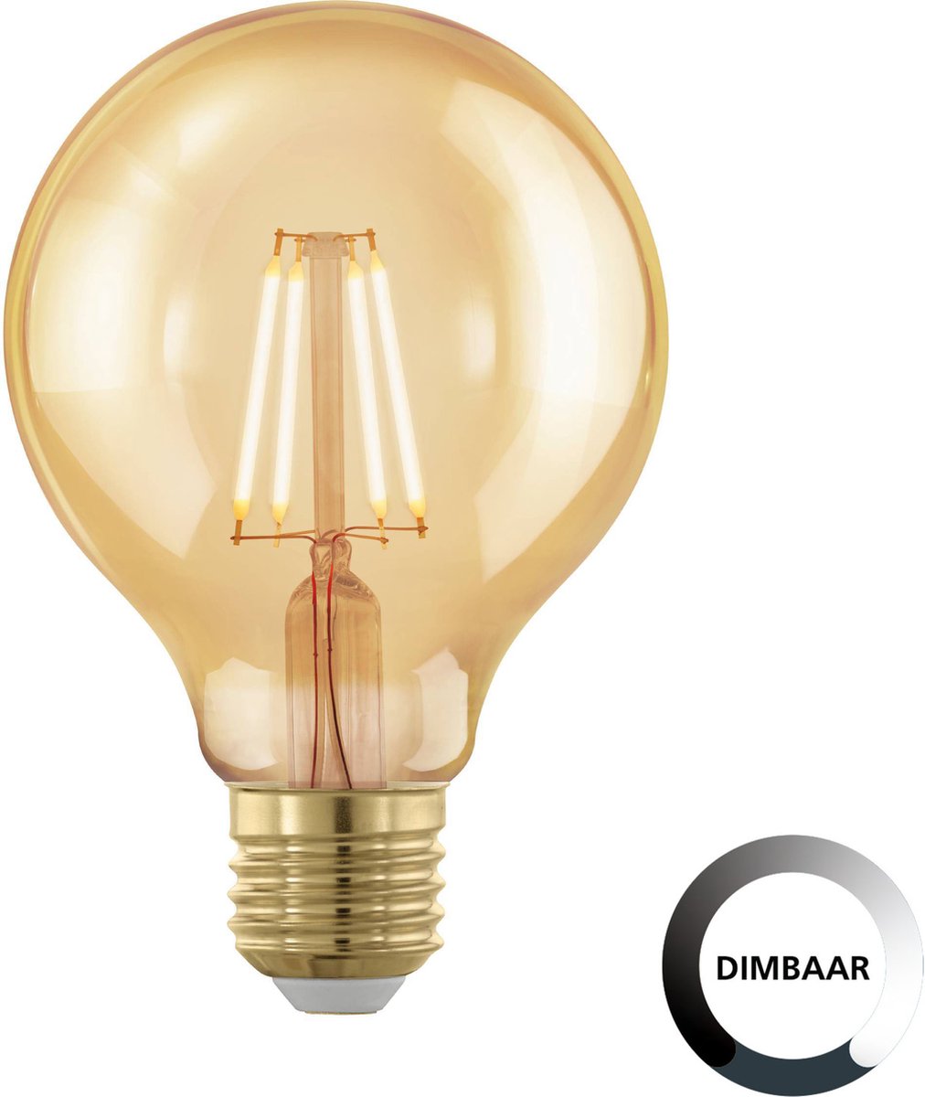 Eglo LED-Lampe - ø 8,0 cm - E27 - goldenes Zeitalter - dimmbar