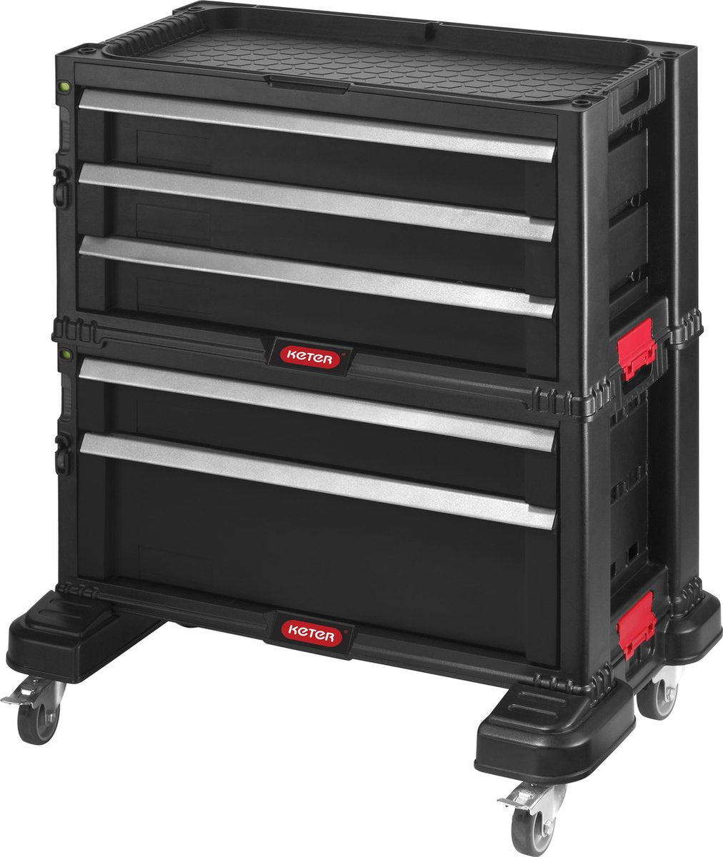 Keter Modulkommode 5 Schubladen – 59,85 x 37,76 x 59,85 cm – Schwarz