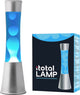 I-total Lavalampe – Lavalampe – Stimmungslampe – 40 x 11 cm – Glasaluminium – 30 W – Blau mit weißer Lava – Silbergrau – XL1791