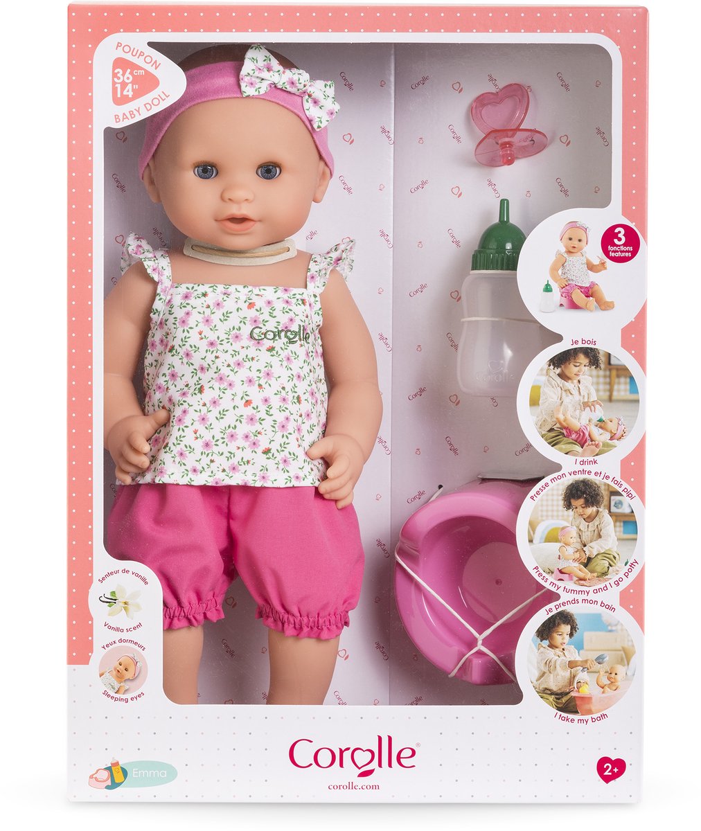 Corolle Mon Grande Poupon Trink- und Pinkelpuppe Emma – 36 cm