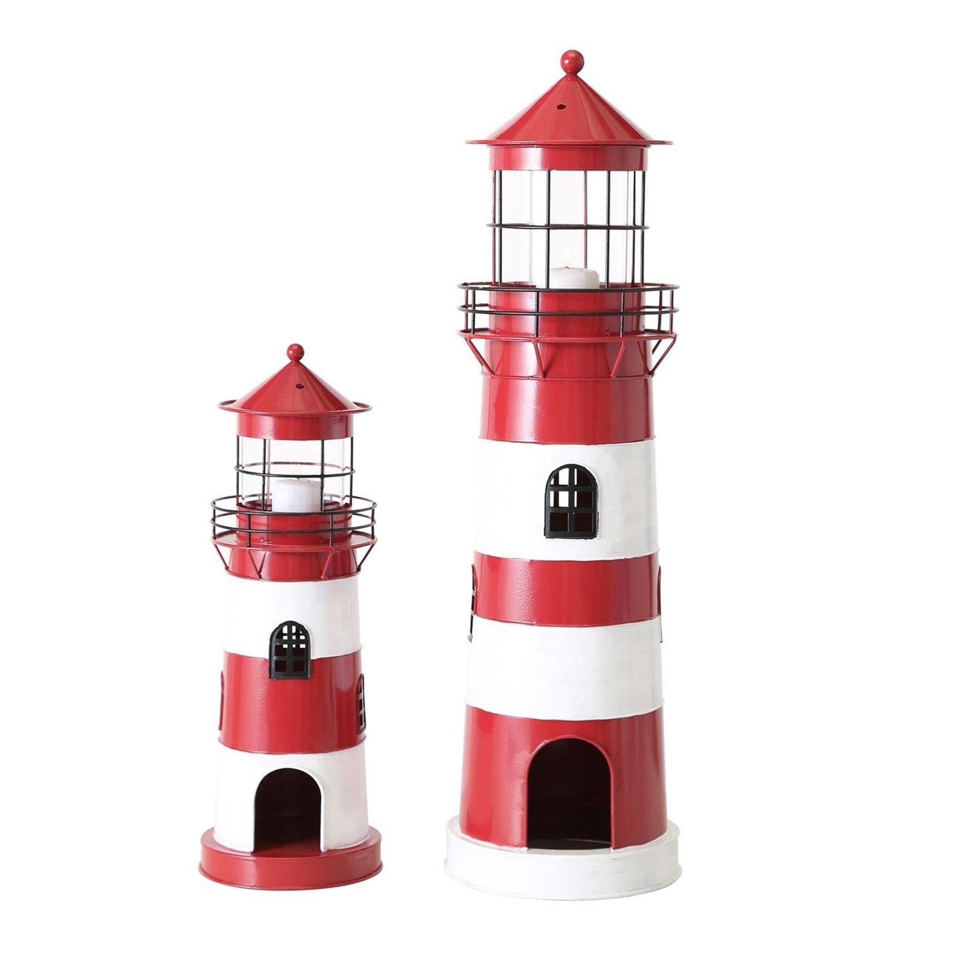 Boltze Home Laterne Leuchtturm Set 2-teilig H42-64cm