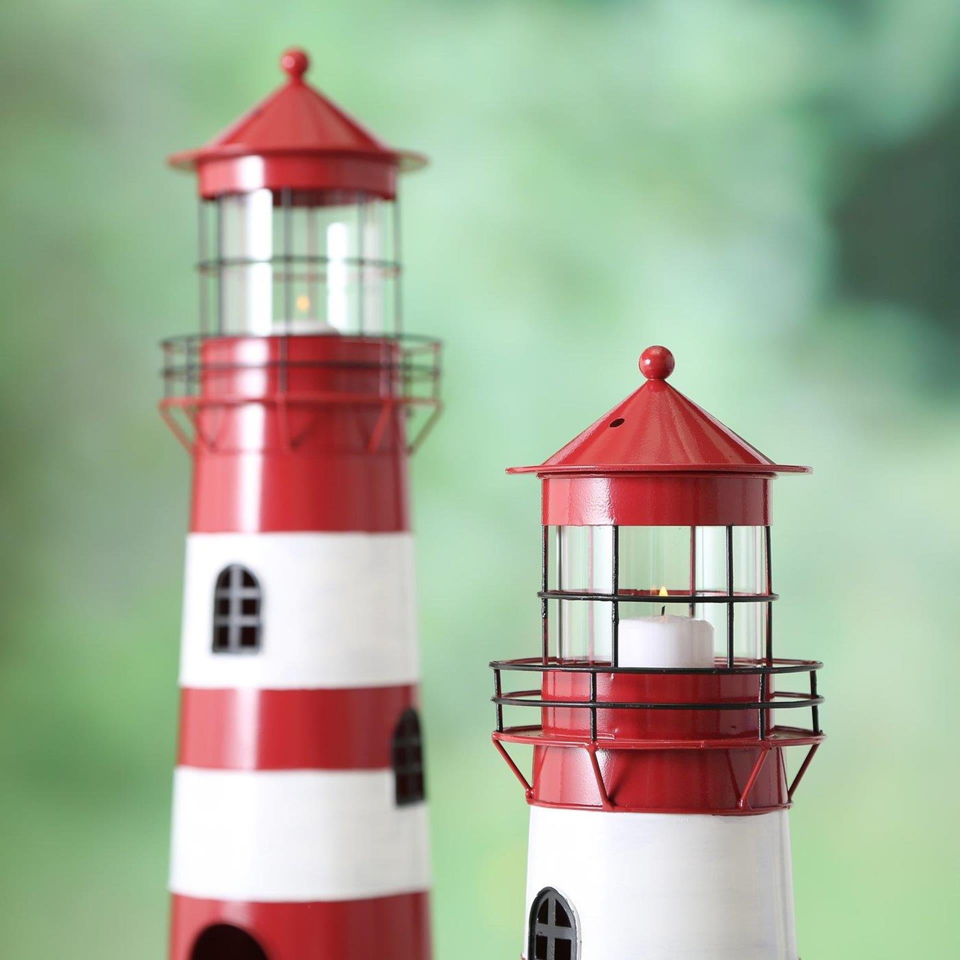 Boltze Home Laterne Leuchtturm Set 2-teilig H42-64cm