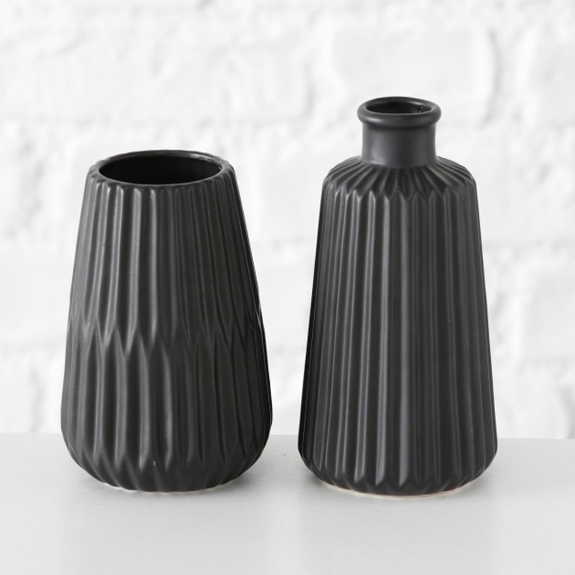 Boltze Home Vase Esko H17cm schwarz