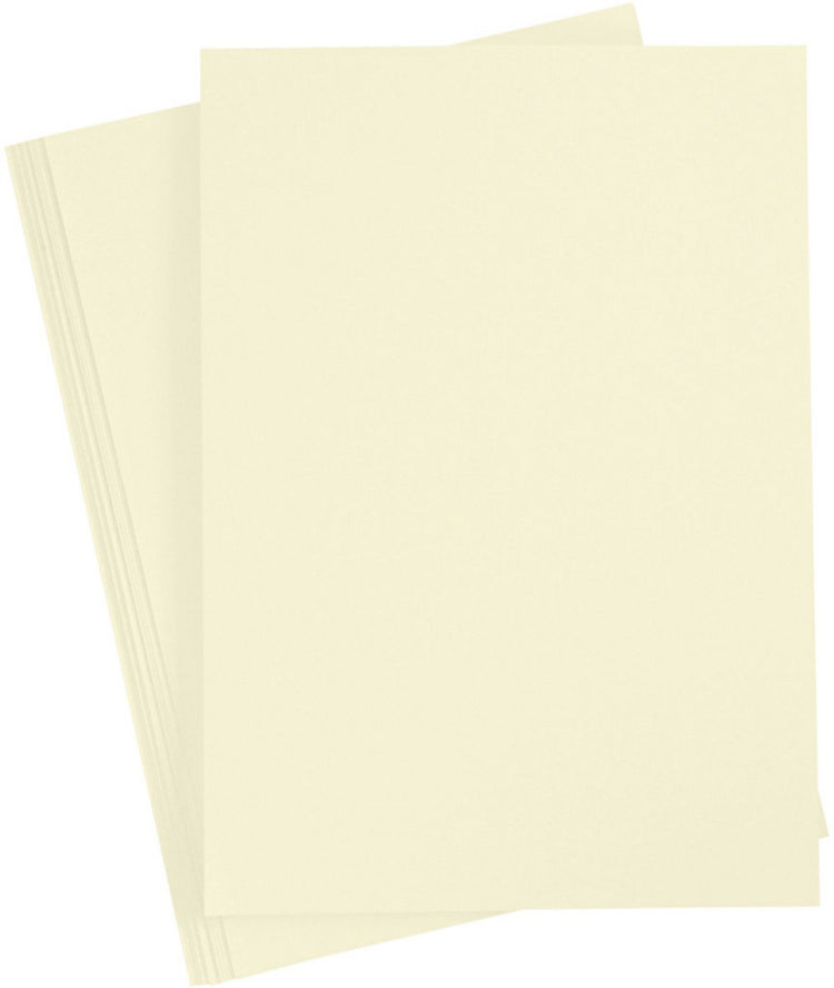 Creativ Firmenkarton, A4, Blatt 210x297 mm, 210 g, pastellgelb, 10 Blatt 1 Karton