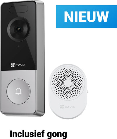 Ezviz HP8 3K Smart Video-Türklingel mit Glocke – kabellose Türklingel mit Kamera – Nachtsicht-Personenerkennung – einfache Installation – WiFi 6 – keine monatlichen Kosten