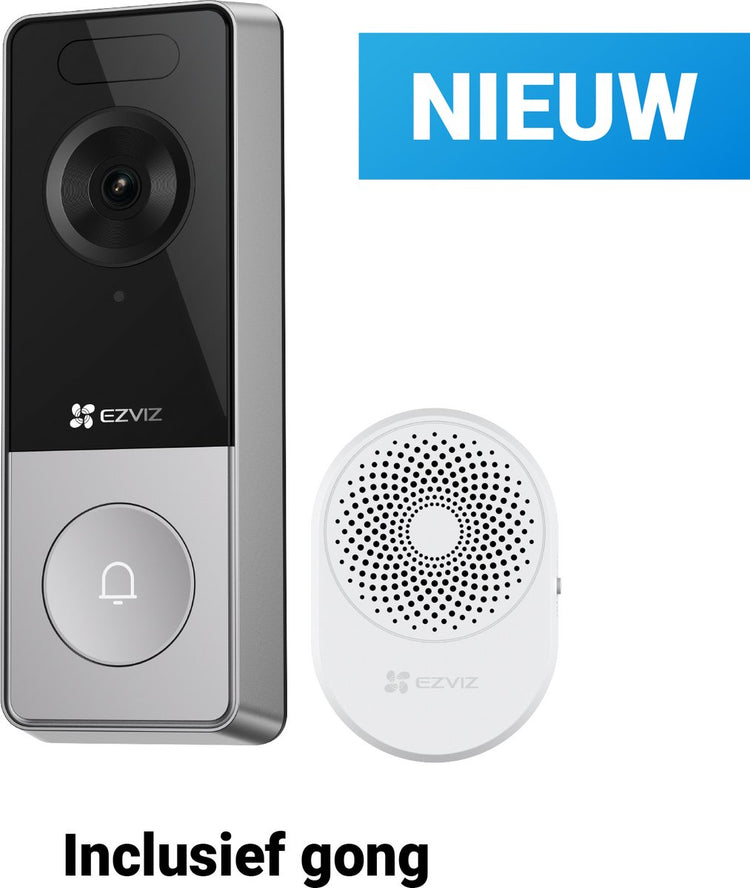 Ezviz HP8 3K Smart Video-Türklingel mit Glocke – kabellose Türklingel mit Kamera – Nachtsicht-Personenerkennung – einfache Installation – WiFi 6 – keine monatlichen Kosten