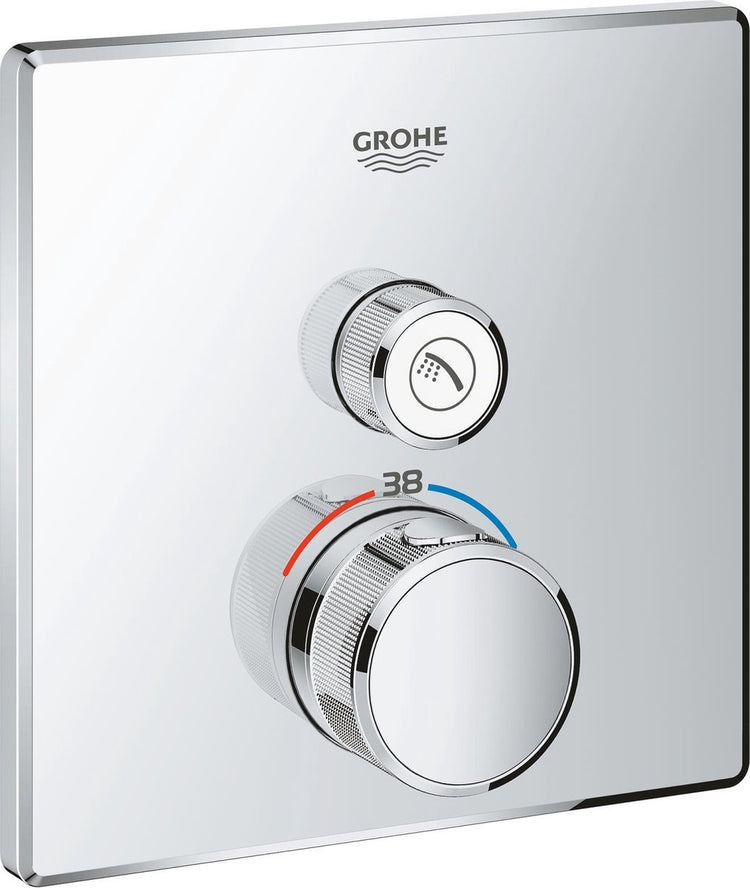 Grohe Grohtherm Smartcontrol Thermostat-Duscharmatur – Einbau-Mischbatterie – quadratisch – Chrom