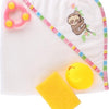 Puppenbadetuchschuhfaultier mit Accessoires