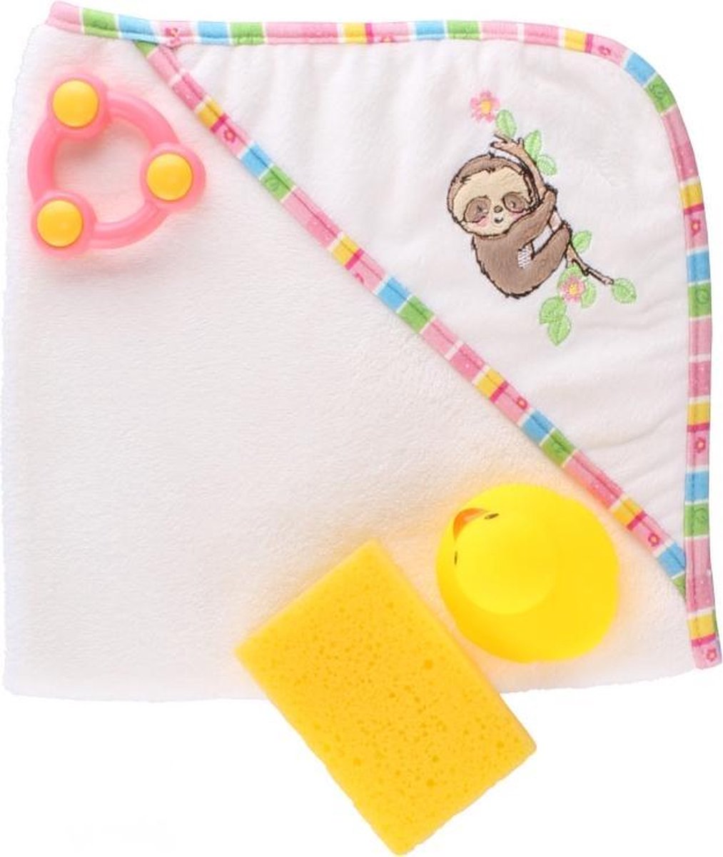 Puppenbadetuchschuhfaultier mit Accessoires
