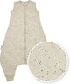 Meyco Baby Rib Mini Spot Baby-Sommer-Schlafoverall-Pullover – Sandmelange – 92 cm – 0,5 Tog