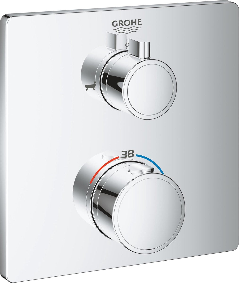 Grohe Grohtherm Thermostat-Einbau-Duscharmatur – Duschbad-Umsteller – Chrom