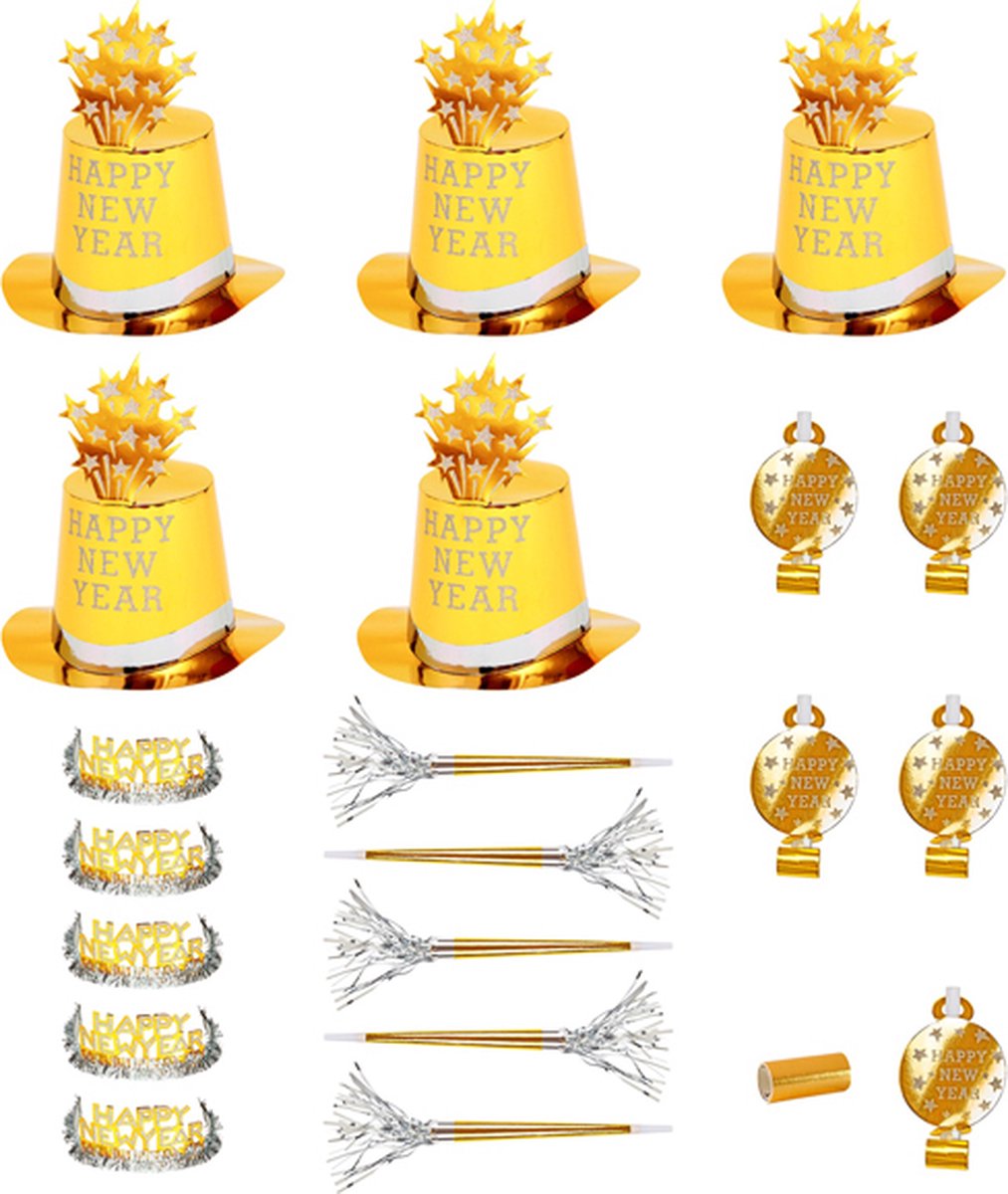 Widmann srl Widmann – alt und neu – goldenes Frohes neues Jahr, frohes neues Party-Set für 10 Personen