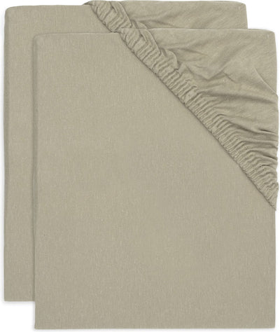 Jollein - Spannbettlaken Jersey 40 50x80 90cm - Wiege, Bett, Babybett - olivgrün - 2 Stück