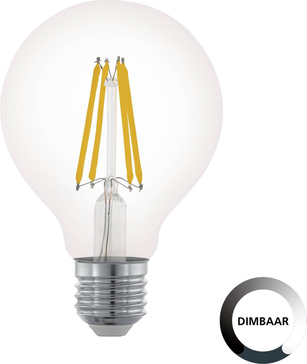 Eglo LED-Lampe – E27 – ø8 cm – G80 – 2700 K – 7,5 W – dimmbar