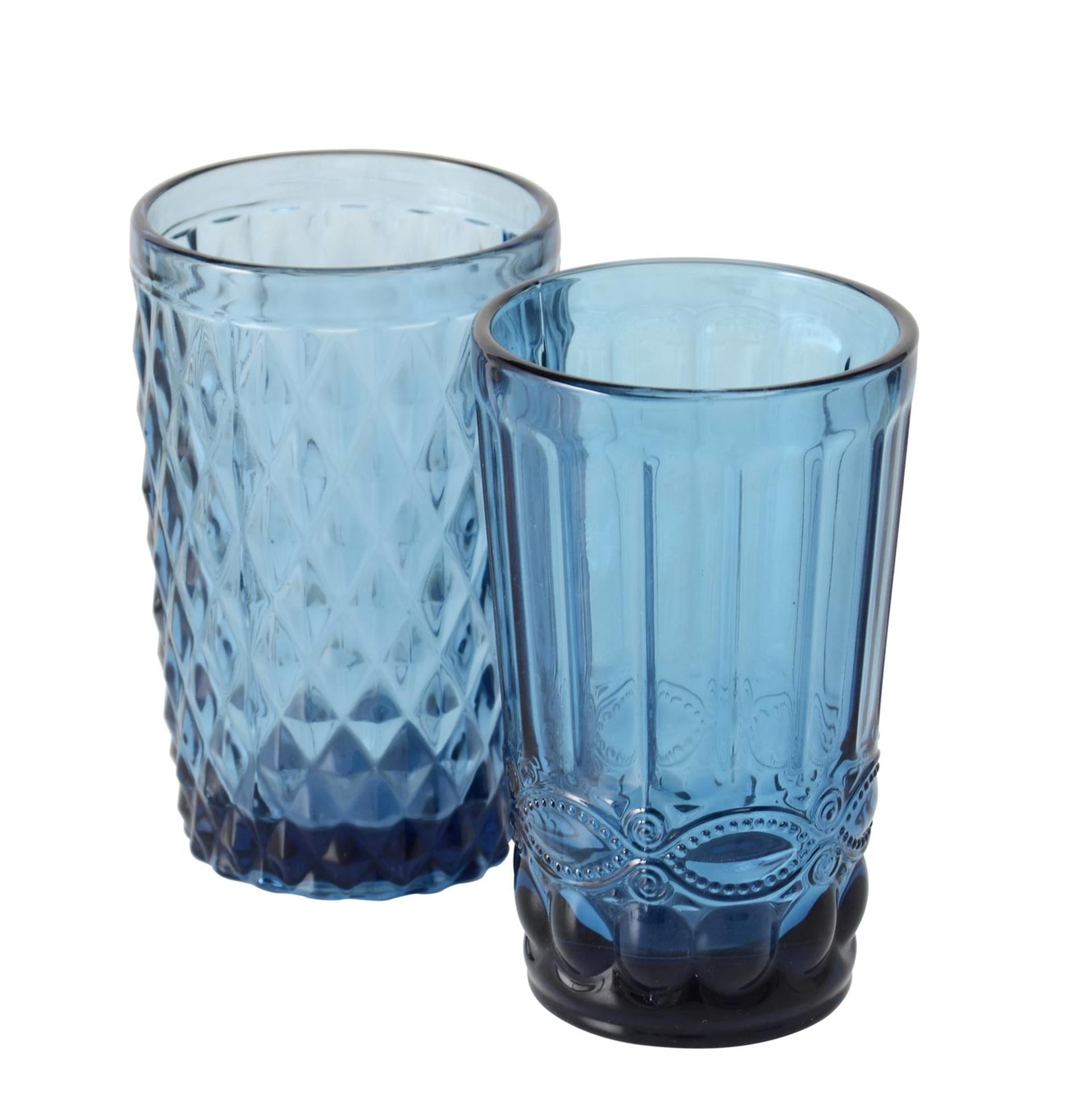 Boltze Home Trinkgläser blau H13cm Box à 6 Stück