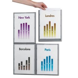 Informationswandhalter Paperflow A4 grau