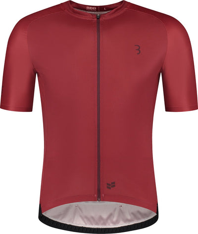 BBB Cycling Comfortfit R – nachhaltiges Radsportshirt Herren Kurzarm – 15–25 °C – atmungsaktives MTB- und Radsportshirt – 3 Rückentaschen – rot