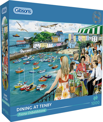 Gibsons – Dining at Tenby (von Fiona Osbaldstone) – 1000 Teile 68 x 49 cm (B x H) – Puzzle für Erwachsene