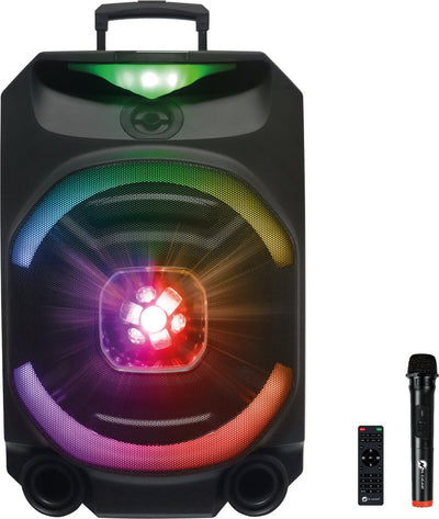 N-Gear The Flash 1550d – Karaoke-Set – 15 Woofer – Bluetooth – LED-Lichtshow – kabellose Mikrofone – 800 W