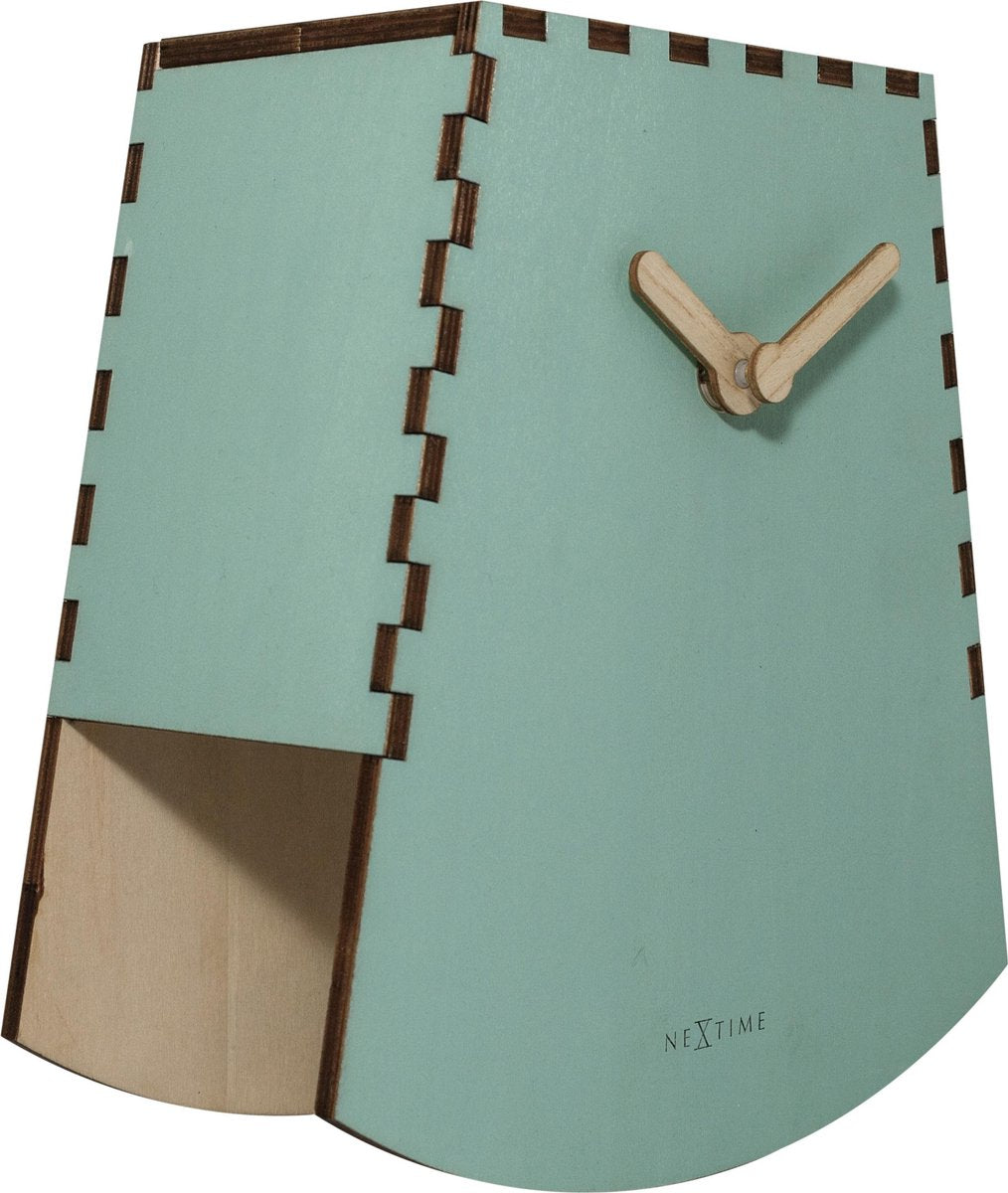 Nexttime Rocky – Tischuhr – 20 cm – Holz – Türkis