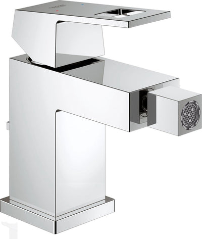 Grohe Eurocube Bidetarmatur – flexibler Auslauf – mit Ablaufgarnitur – Chrom